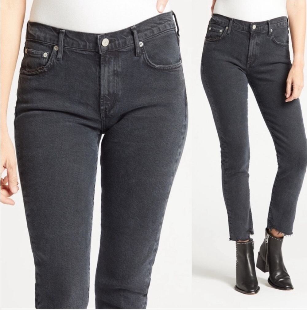 AGOLDE Black Toni 133D-3002 50669A Raw Hem Denim Jeans Size 28 Casual